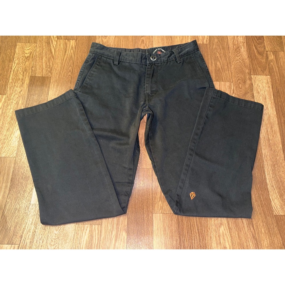 Volcom Stone Age Mens Chino Pants Charcoal Grey Straight Leg Size 28 x 29
